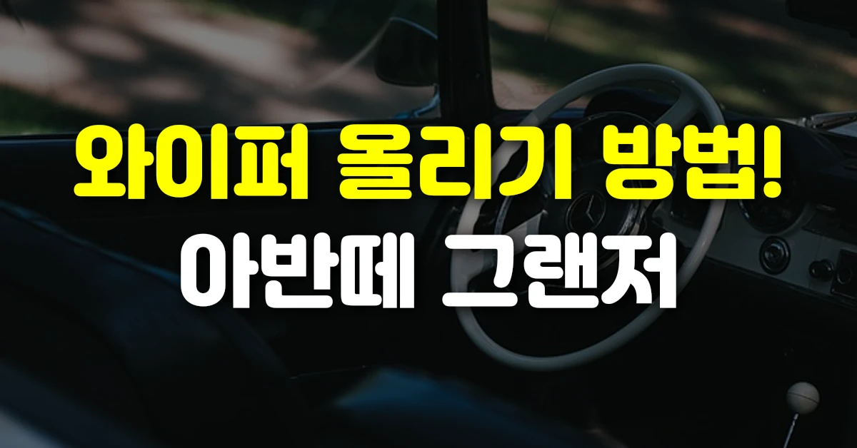 와이퍼 올리기 방법! 아반떼 그랜저