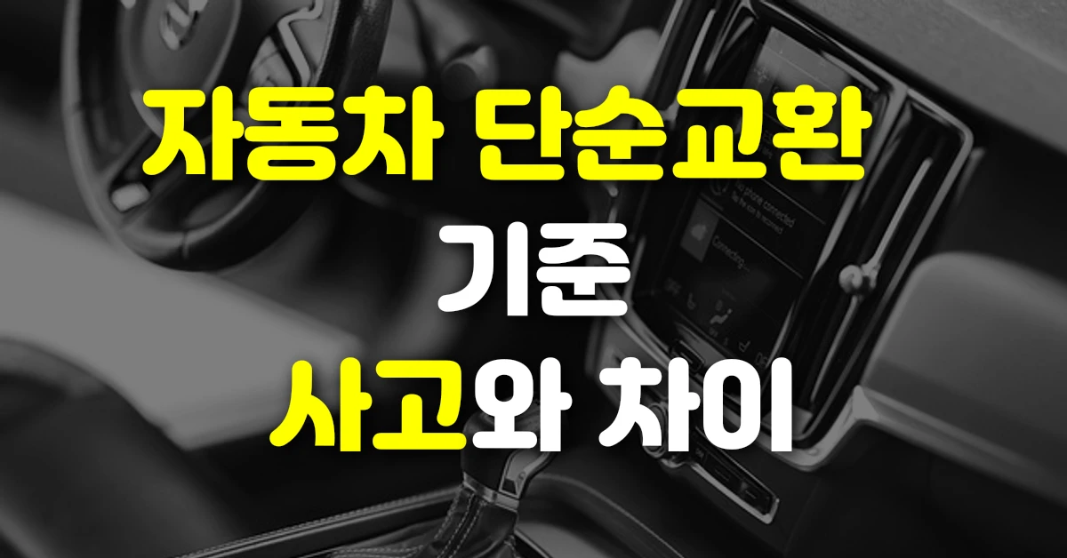 자동차 단순교환 기준 사고와 차이