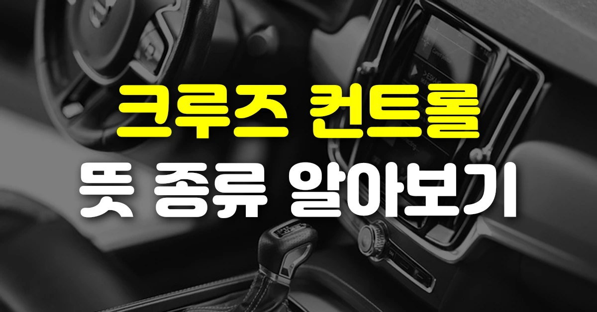 크루즈 컨트롤 뜻 종류 알아보기