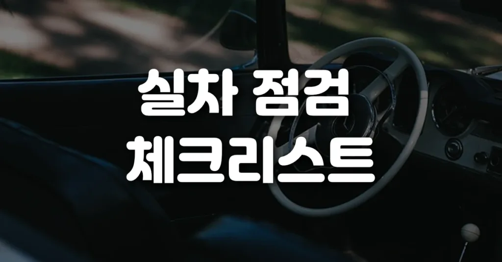 실차 점검 체크리스트