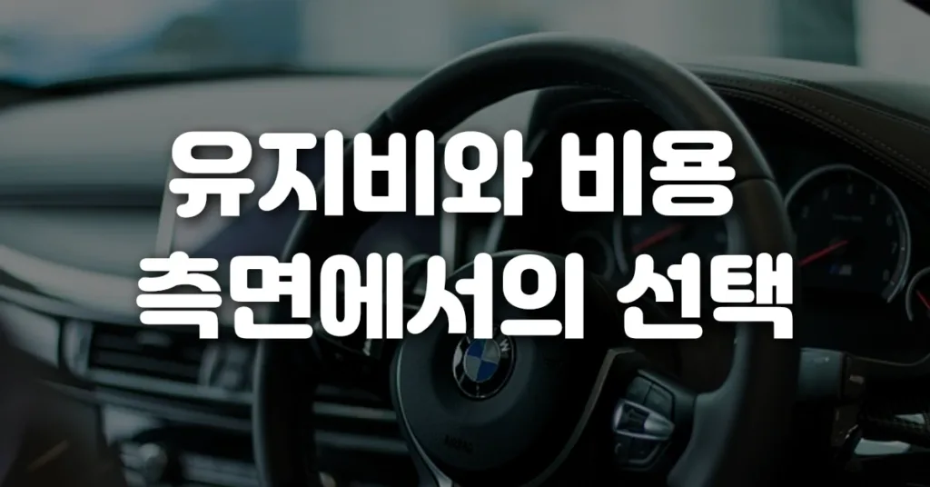 유지비와 비용 측면에서의 선택