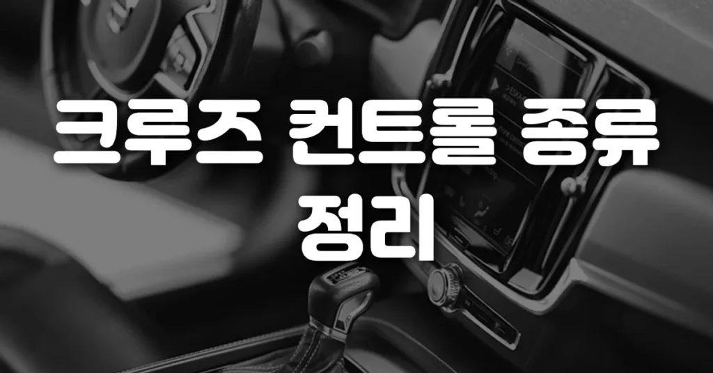 크루즈 컨트롤 종류 정리