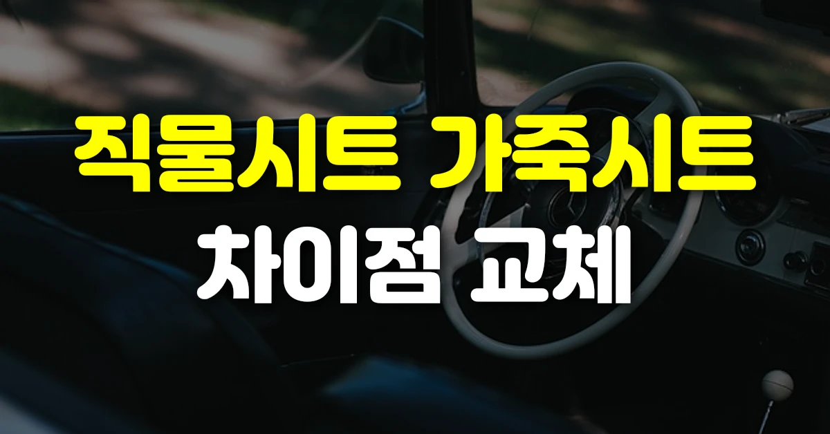 직물시트 가죽시트 차이점 교체