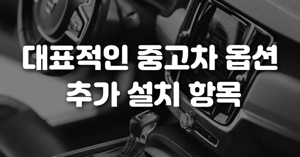 대표적인 중고차 옵션 추가 설치 항목